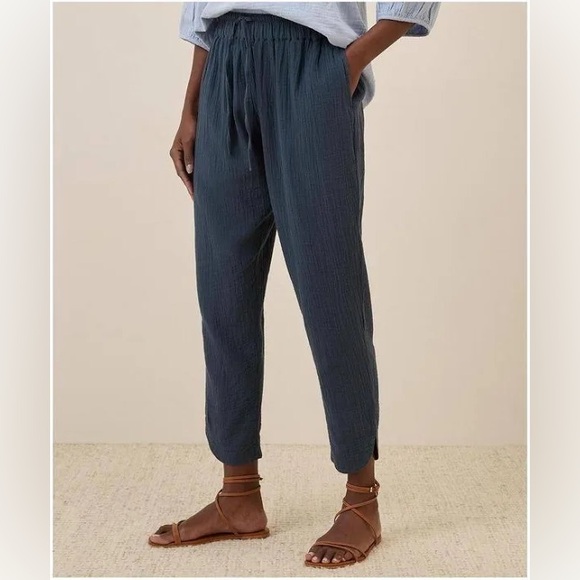 NWT pact Women's Organic Cotton Coastal Double Gauze Tapered Pull-On Pant sz L - Picture 1 of 8